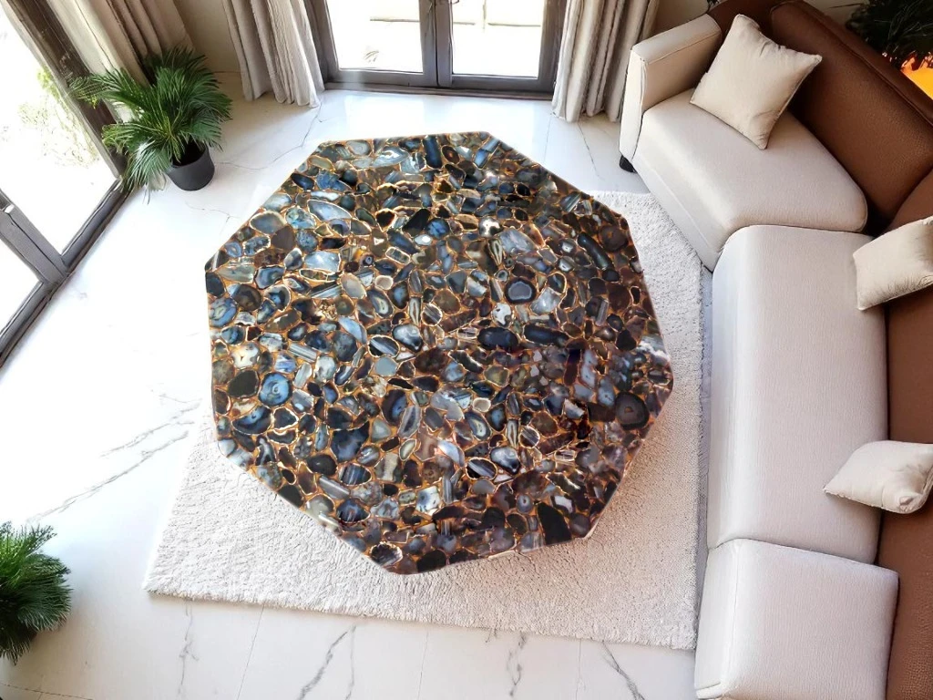 Agate Top Side Table for Home Decoration
